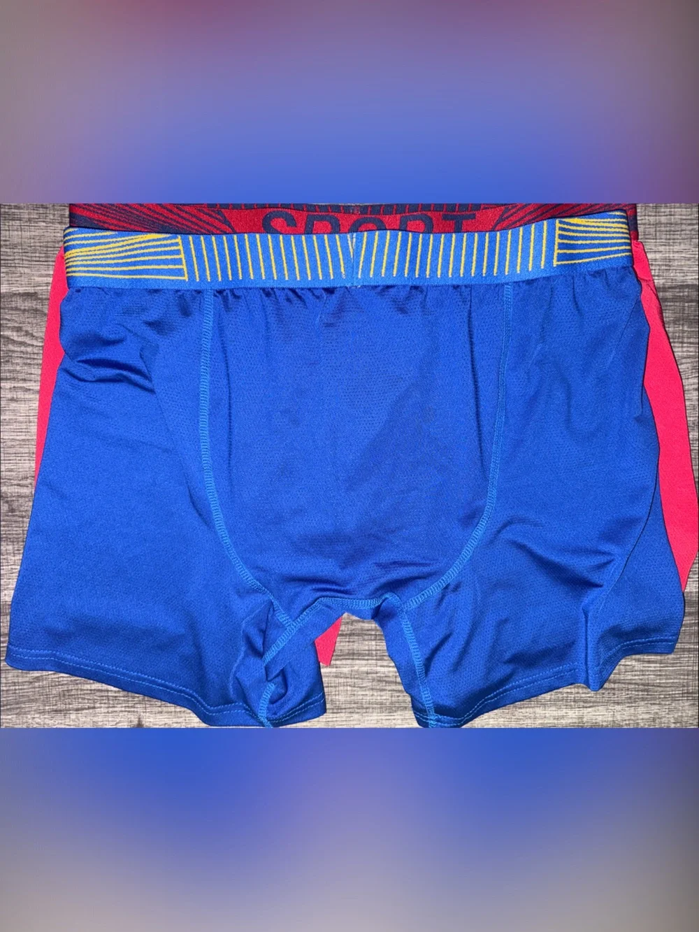 Two Pack of Men’s Athletic Boxer Briefs - blue & red